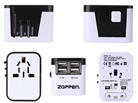 4端口USB通用旅行插頭，告別沒電煩惱